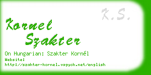 kornel szakter business card